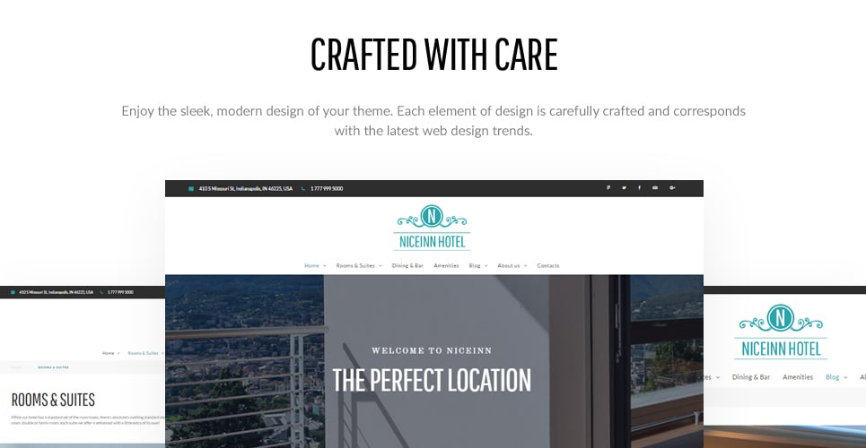 small hotel responsive wordpress theme