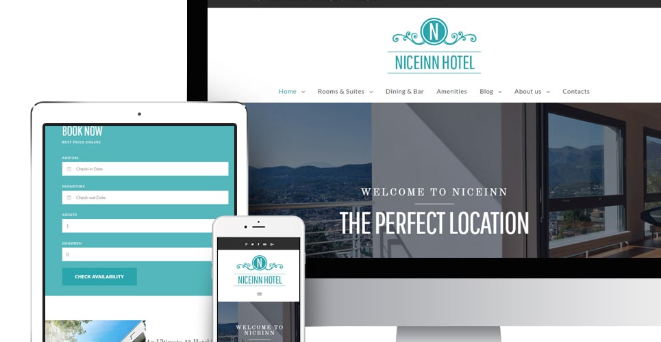 small hotel responsive wordpress theme