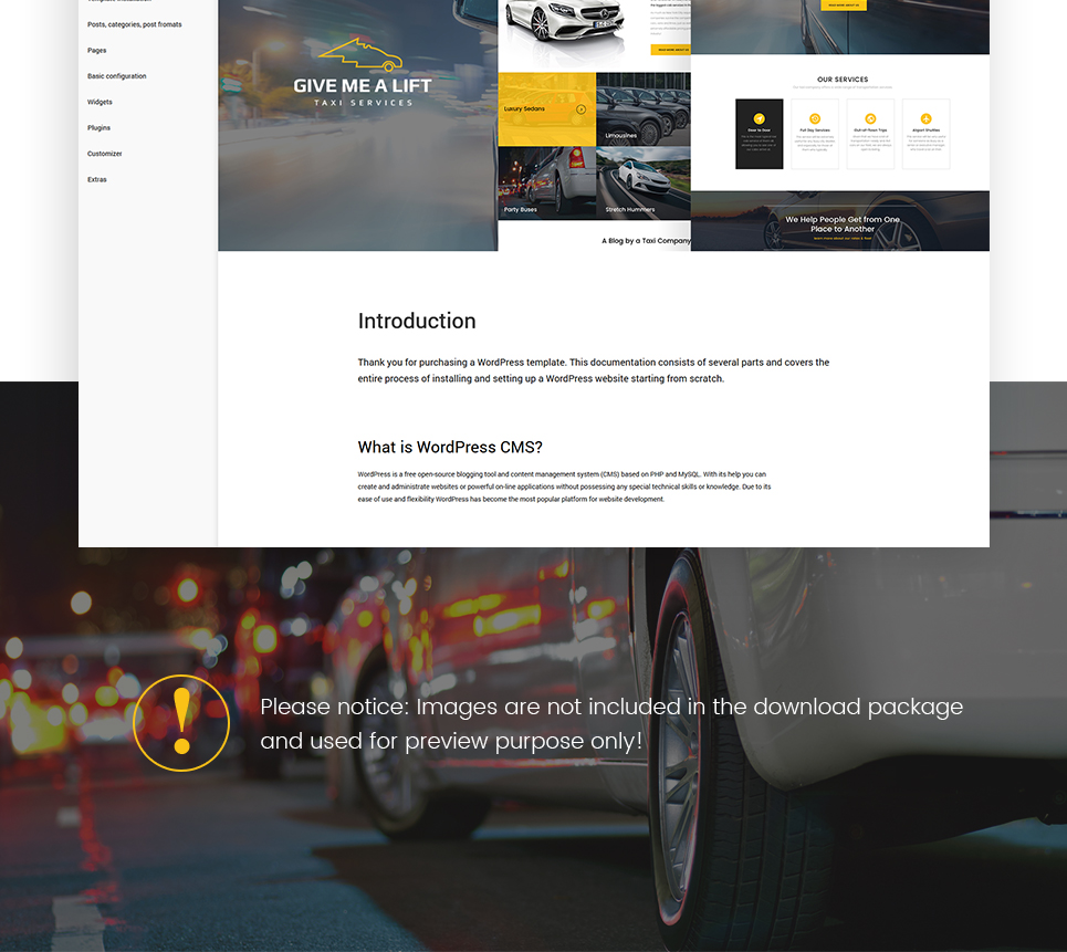 транспорт и такси wordpress тема