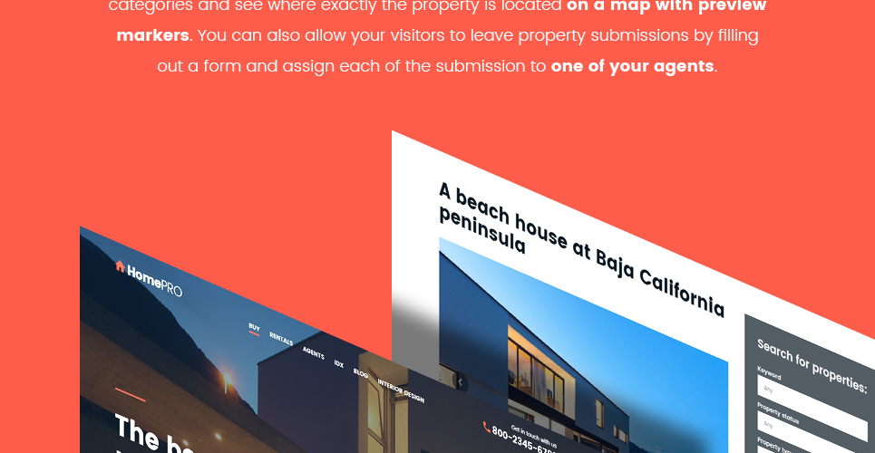 homepro real estate portal wordpress тема
