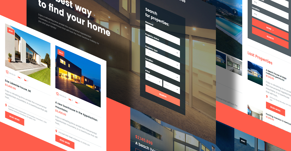 homepro real estate portal wordpress тема