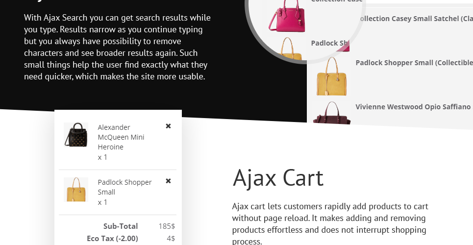 шаблон opencart магазина сумок