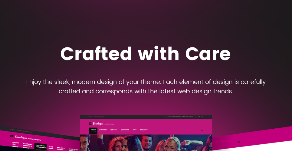 события компании wordpress тема