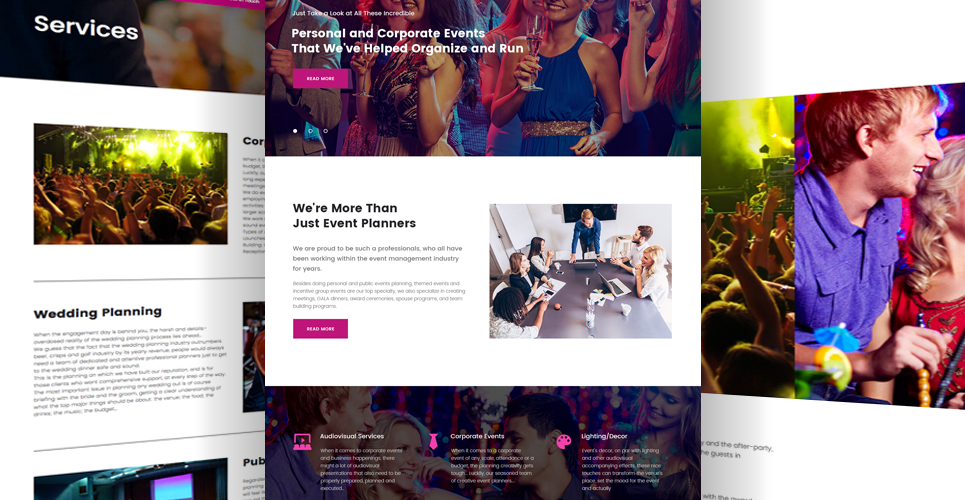 события компании wordpress тема