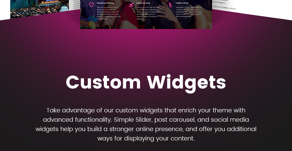 события компании wordpress тема