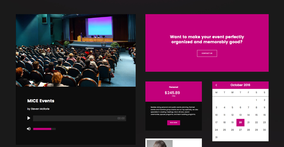 события компании wordpress тема