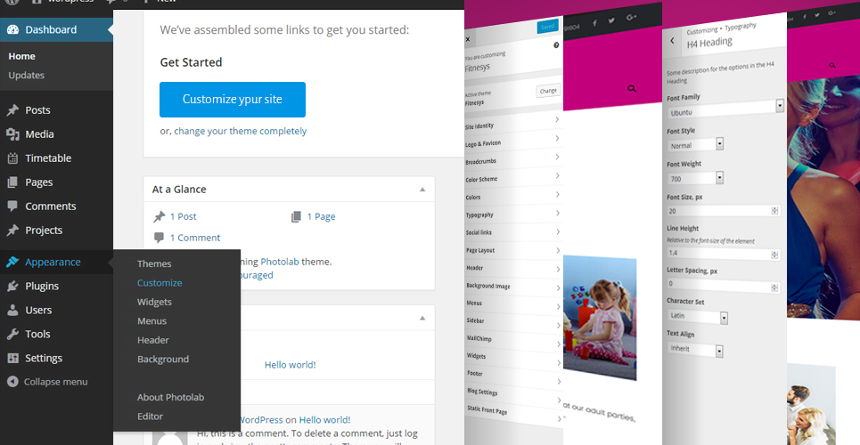 события компании wordpress тема