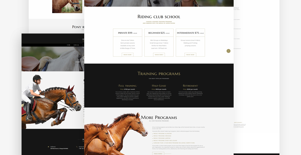 шаблон многостраничного сайта horse club