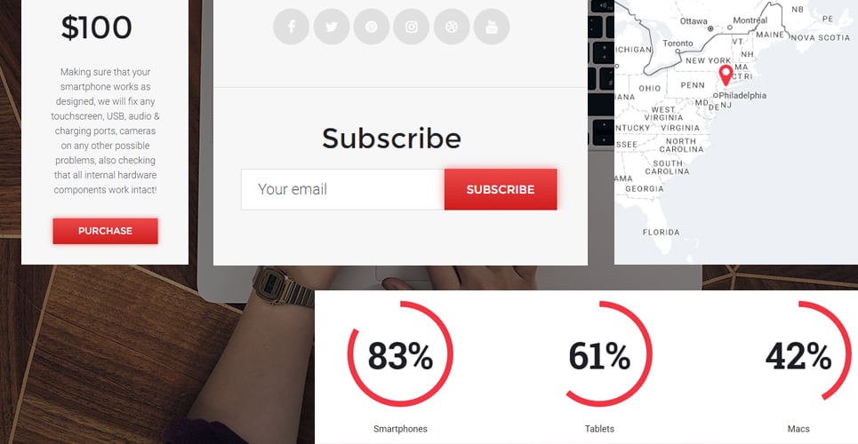 техническое обслуживание компьютеров и ремонт электроники wordpress тема