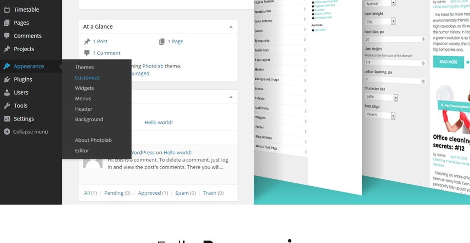 уборка и техническое обслуживание wordpress тема