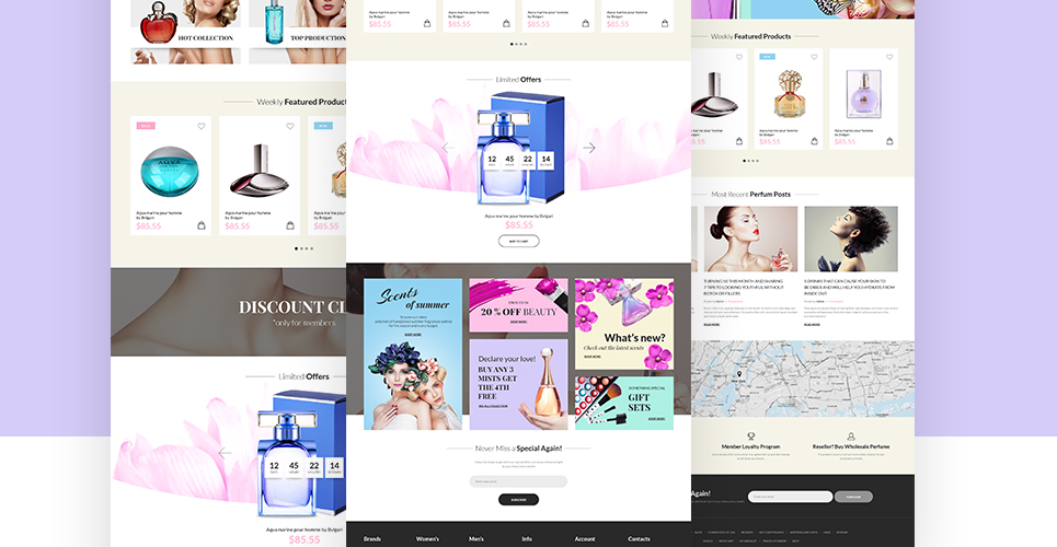 парфюмерия и одеколон магазин prestashop тема