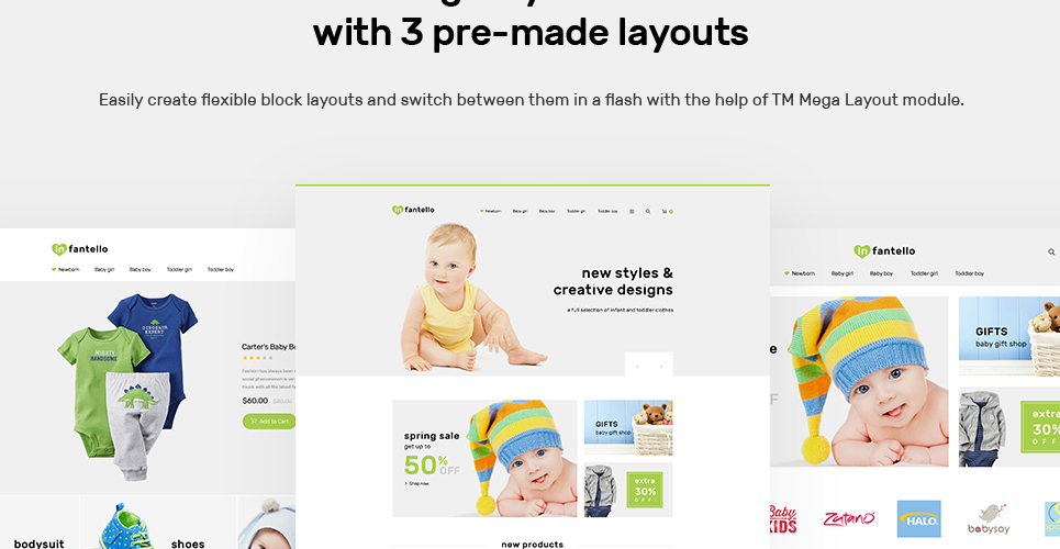 магазин детской одежды prestashop тема