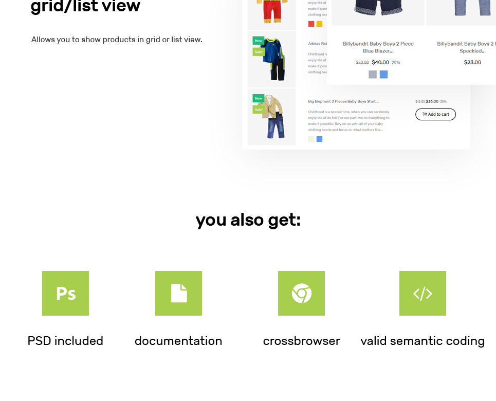 магазин детской одежды prestashop тема