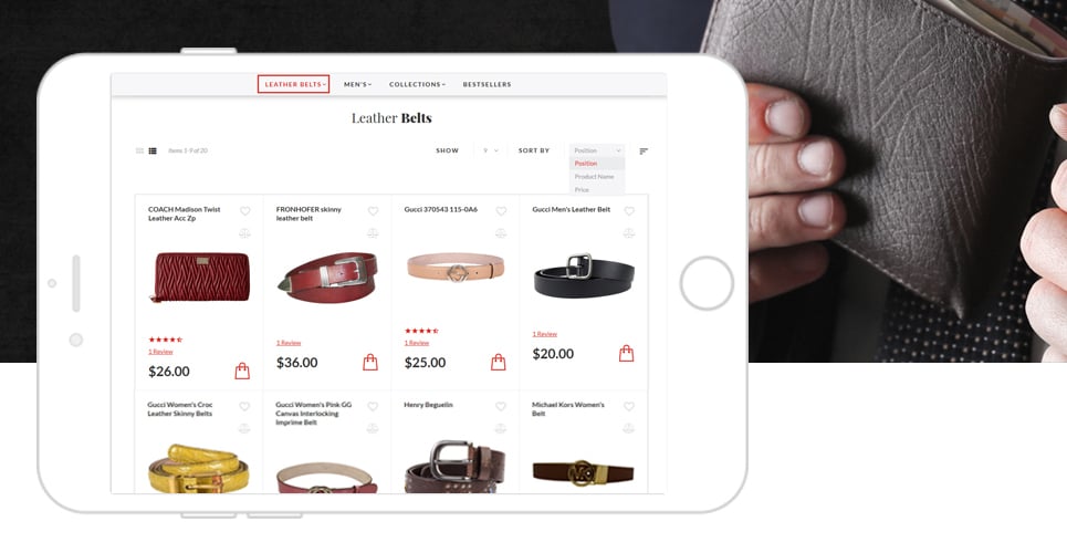 кожаные изделия и аксессуары magento theme