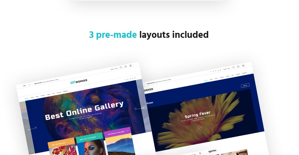 онлайн галерея и портфолио художников тема prestashop