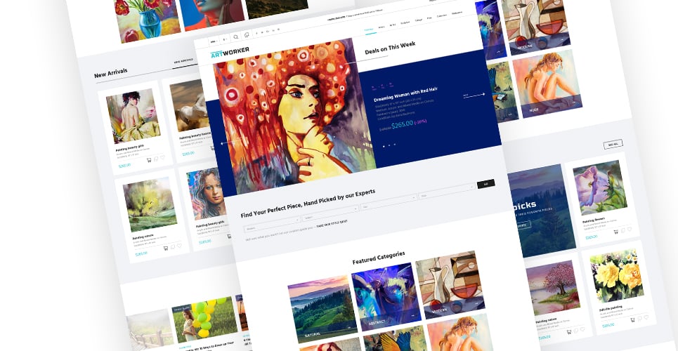 онлайн галерея и портфолио художников тема prestashop