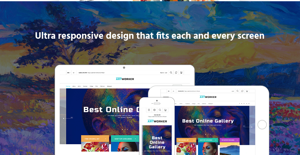 онлайн галерея и портфолио художников тема prestashop