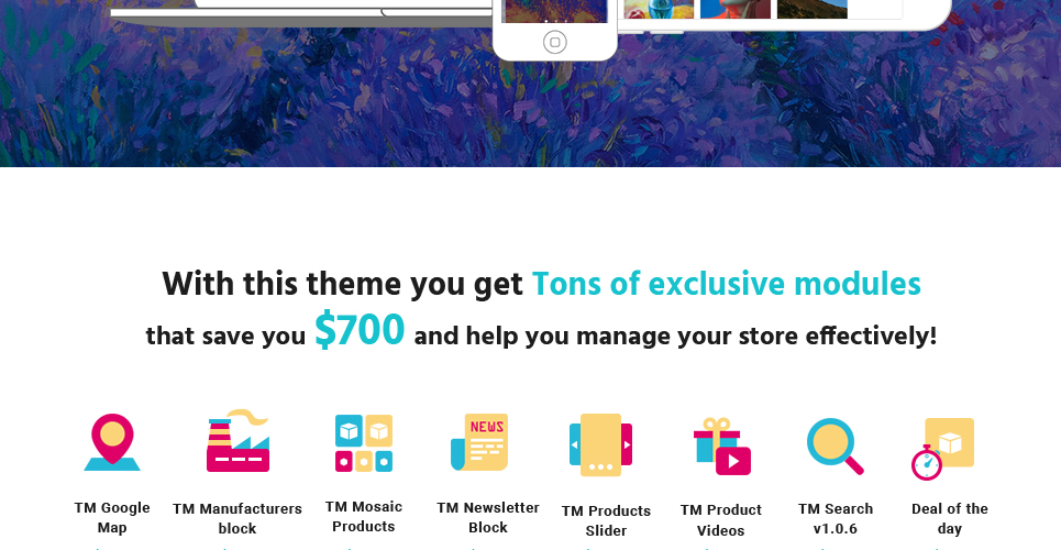 онлайн галерея и портфолио художников тема prestashop