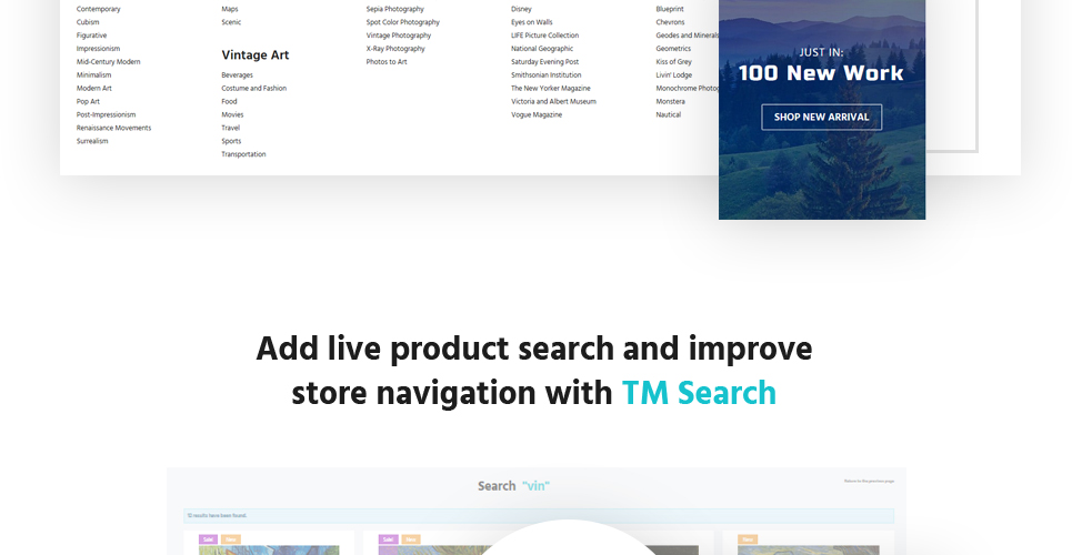 онлайн галерея и портфолио художников тема prestashop