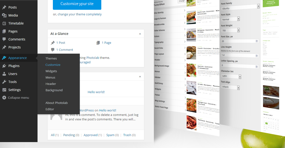рецепт и еда блог wordpress тема