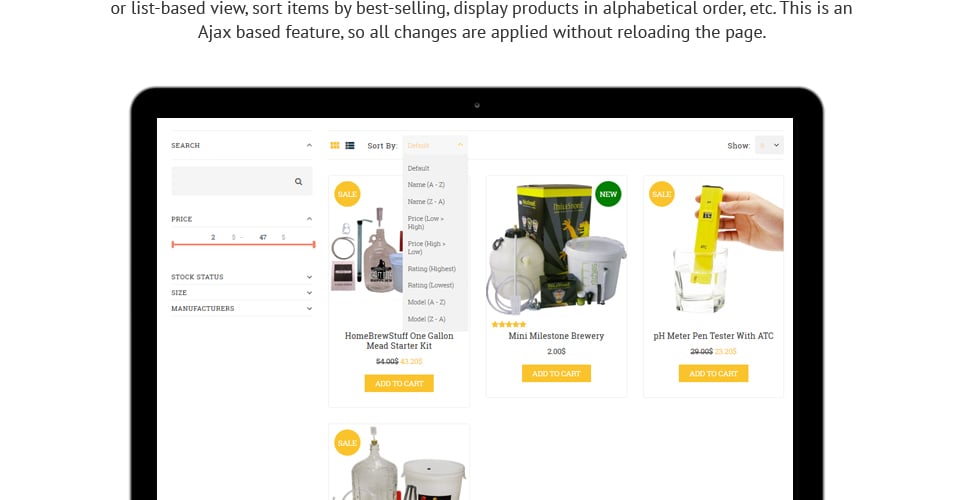 пивоварня отзывчивый шаблон opencart