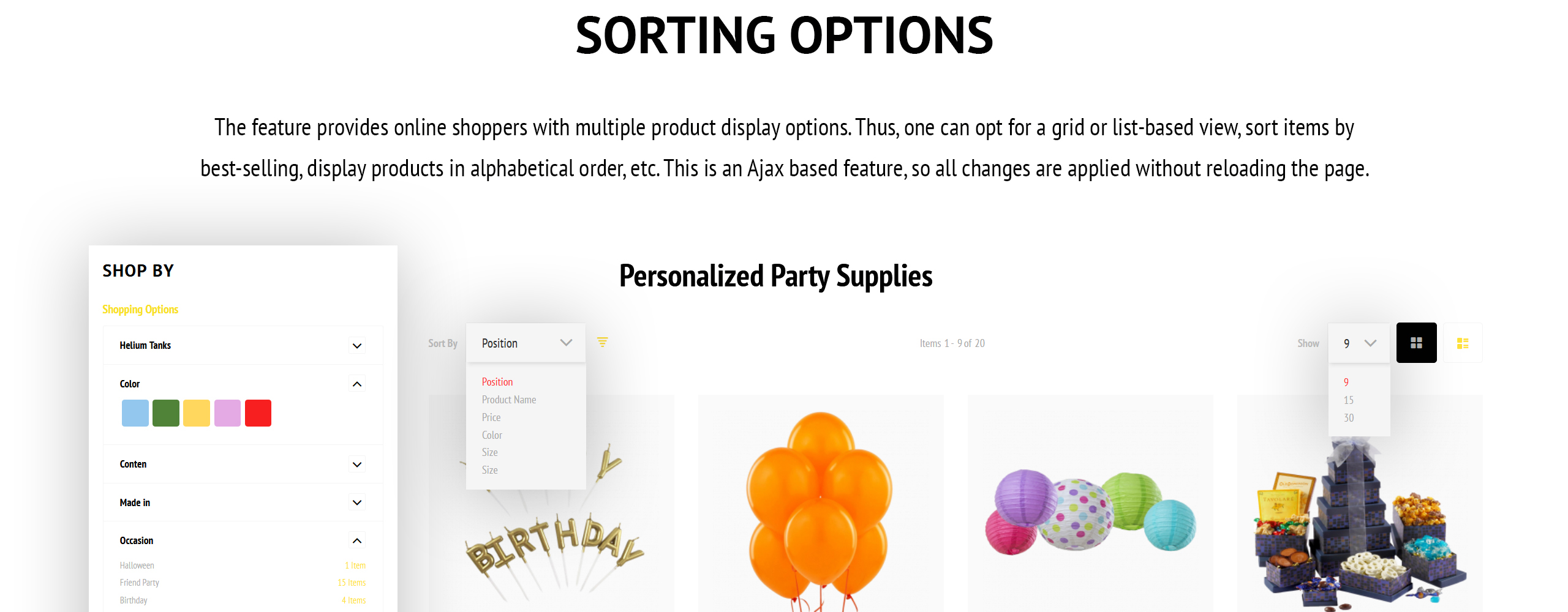party supplies magento theme