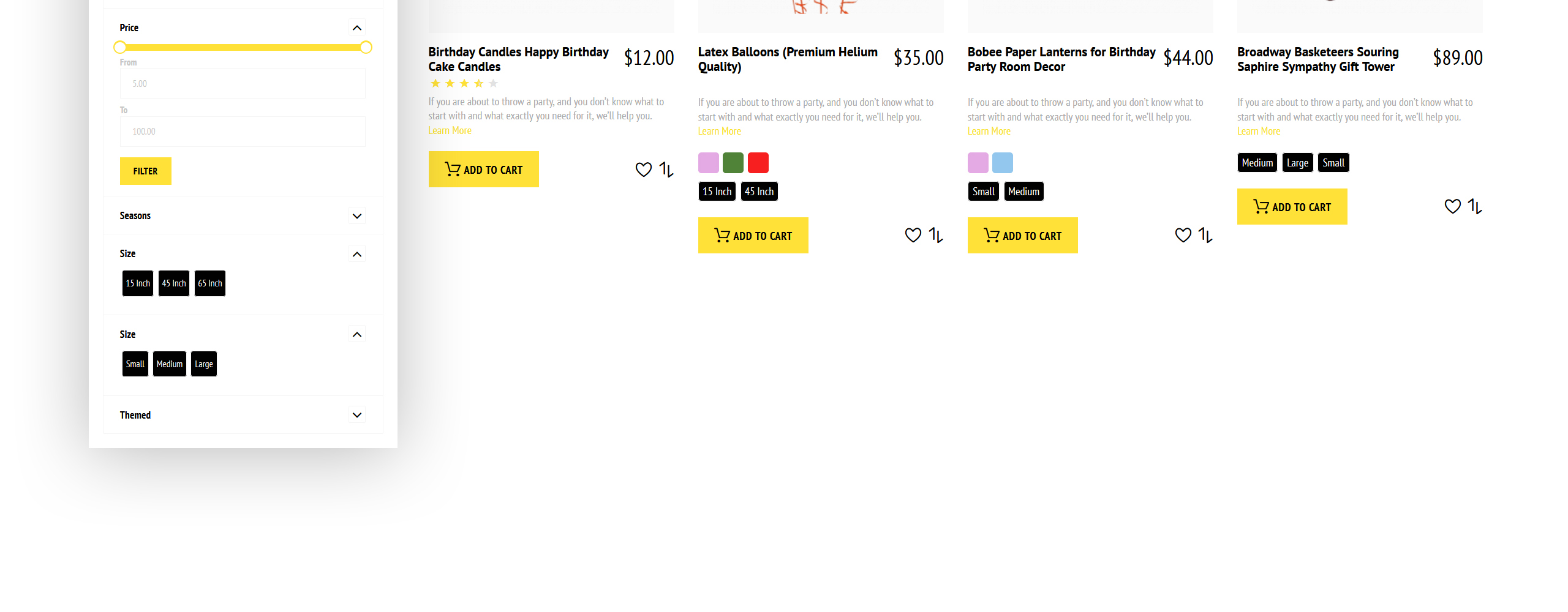 party supplies magento theme