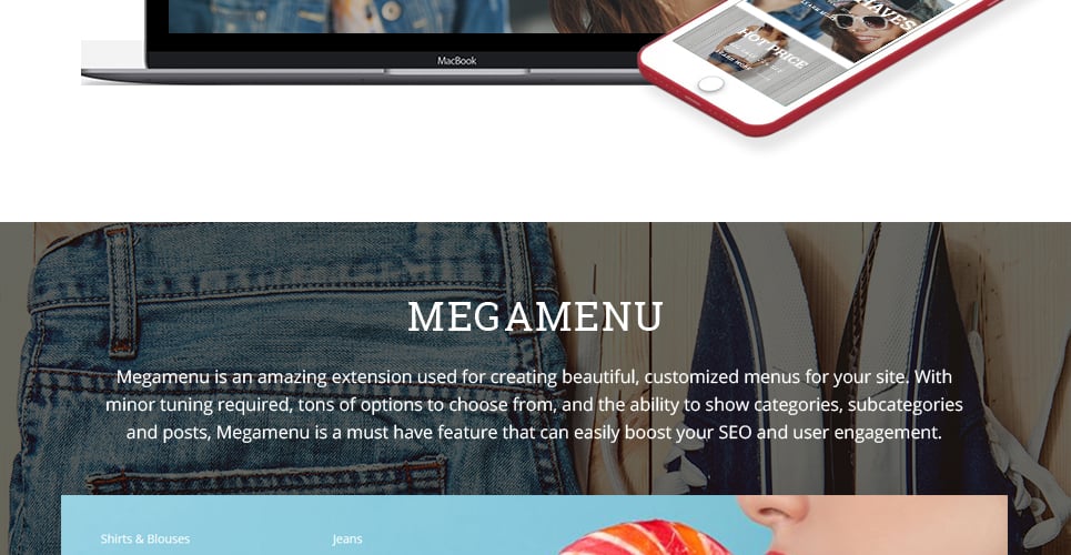 одежда для подростков и модная тема magento
