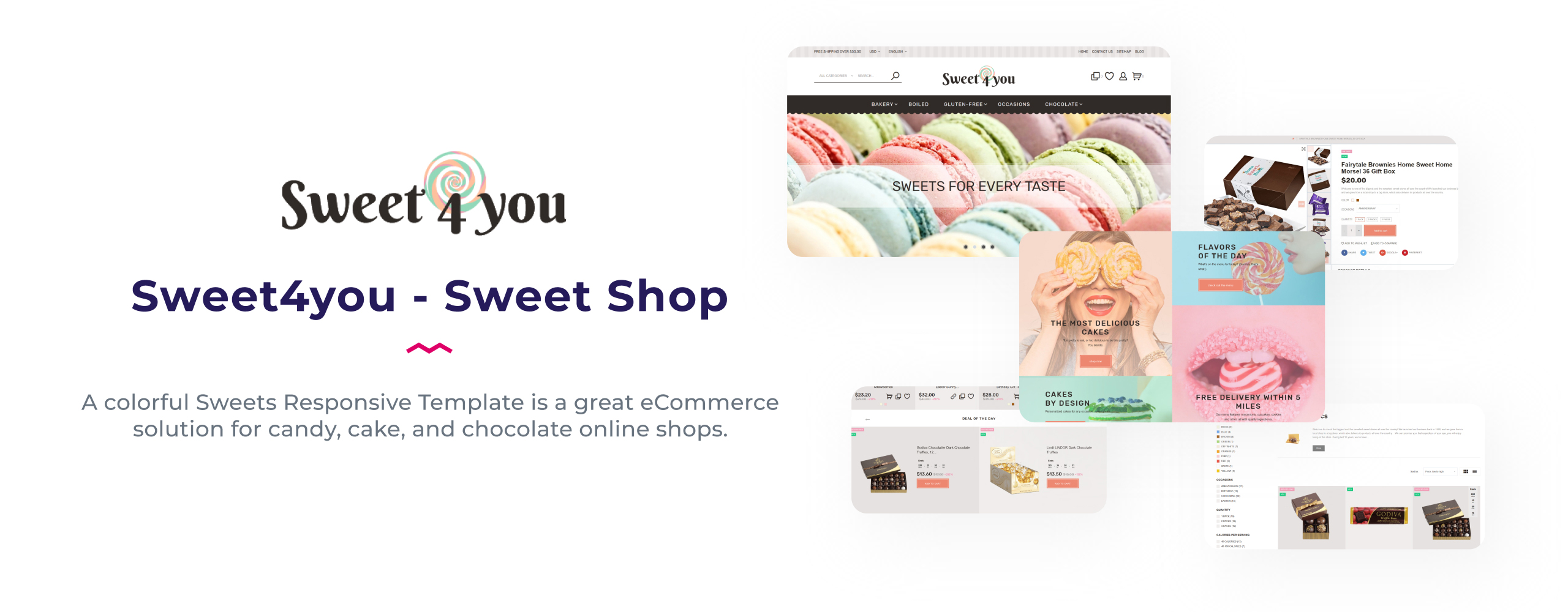 сладости отзывчивый шаблон для конфет и тортов prestashop тема
