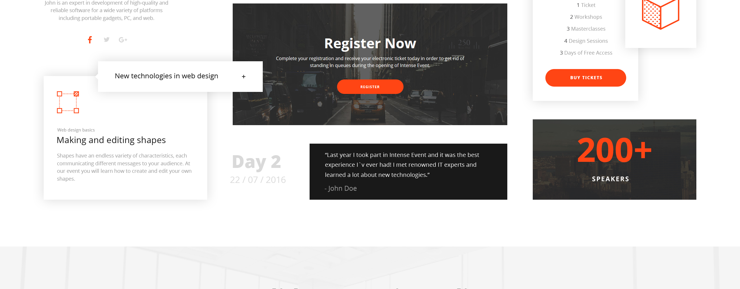 планировщик событий html5 шаблон целевой страницы