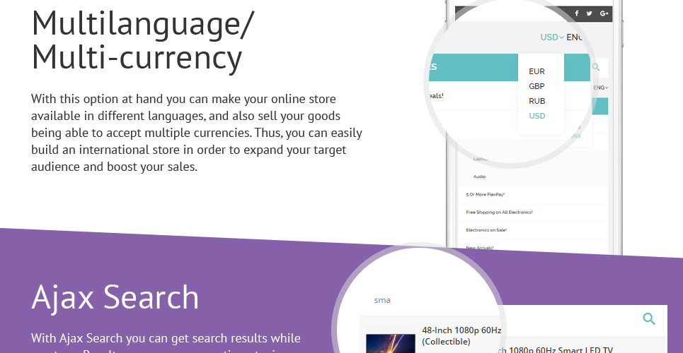 отзывчивый шаблон opencart для магазина электроники