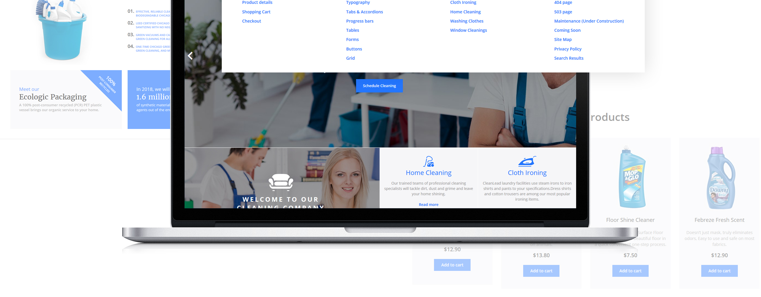 шаблон сайта клининговой компании cleanlead