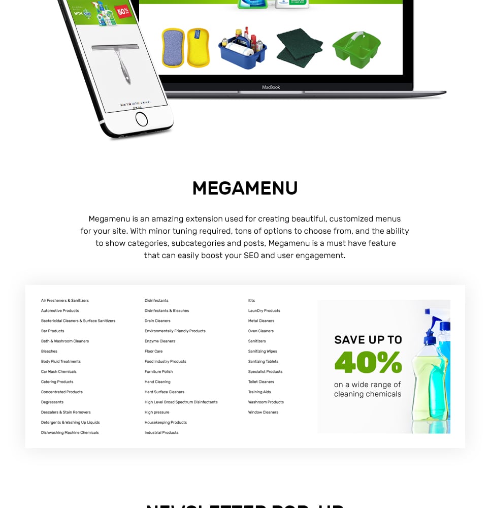 магазин чистящих средств и инструментов отзывчивая тема magento
