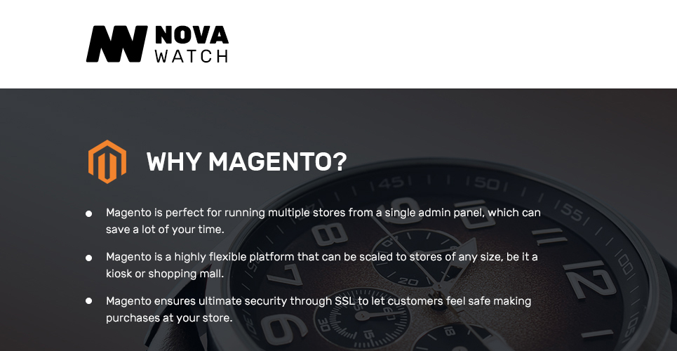магазин часов отзывчивая тема magento