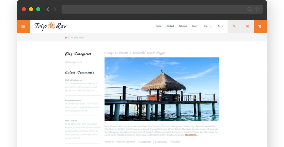 travel responsive prestashop theme