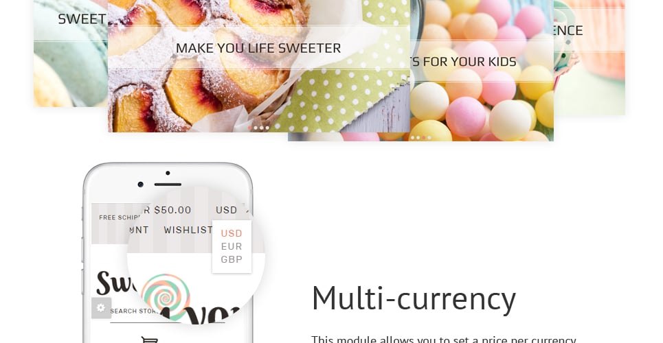 sweet shop отзывчивая тема shopify