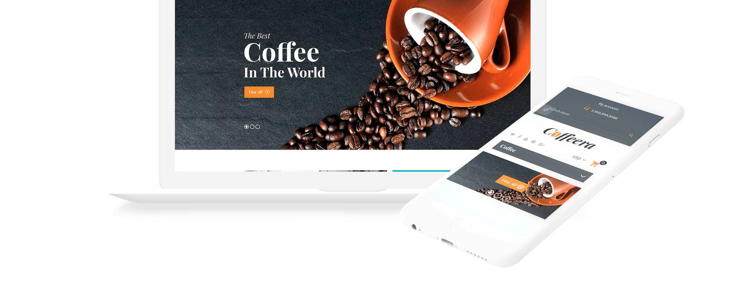 coffee shop отзывчивая тема shopify