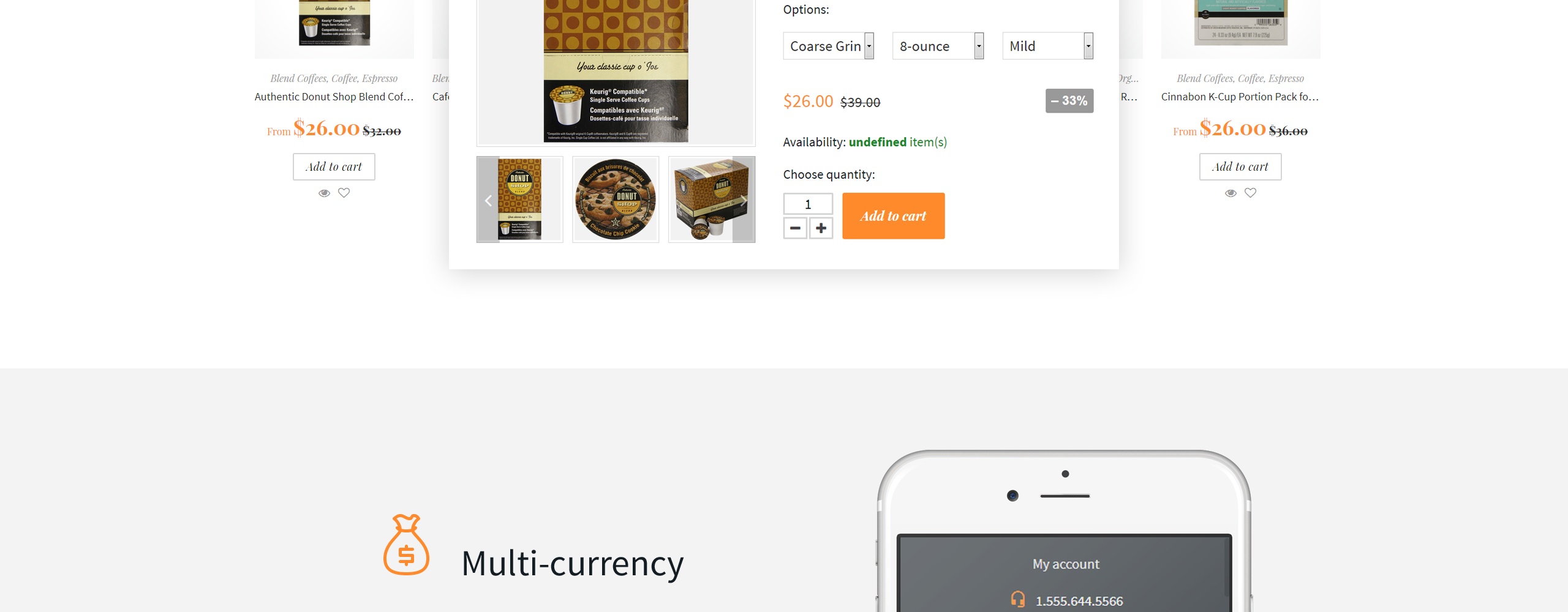 coffee shop отзывчивая тема shopify