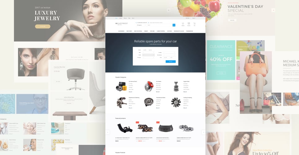 тема prestashop запасных частей