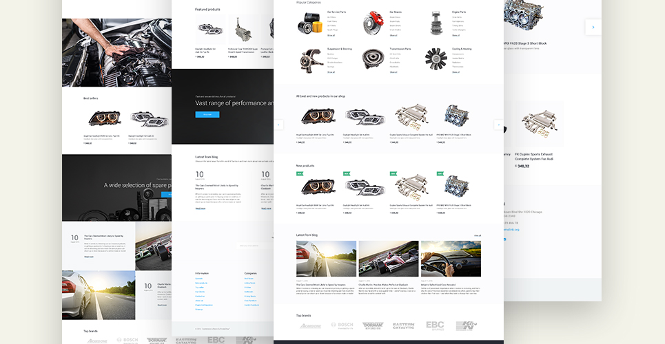 тема prestashop запасных частей