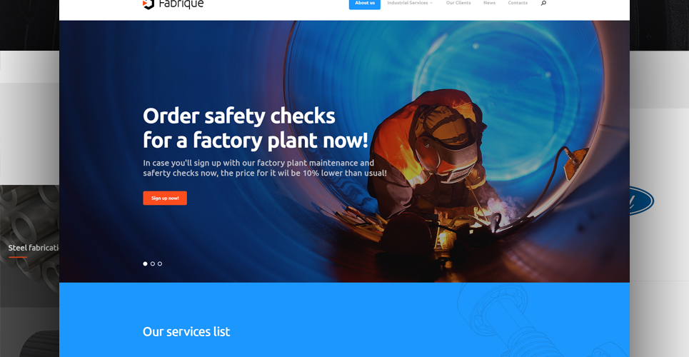 промышленная и инженерная тема wordpress