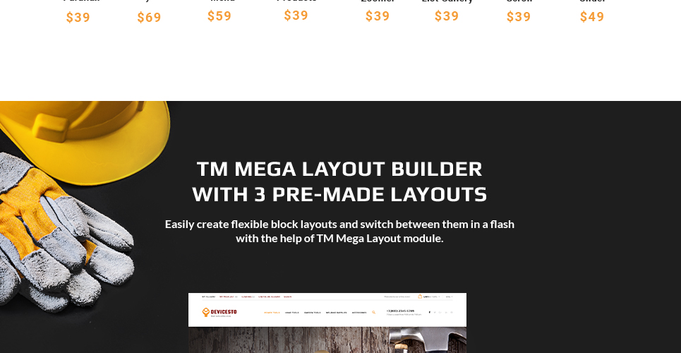 магазин инструментов и расходных материалов prestashop theme