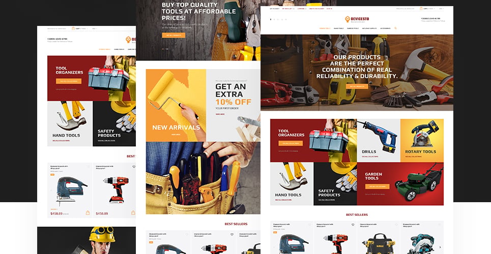 магазин инструментов и расходных материалов prestashop theme
