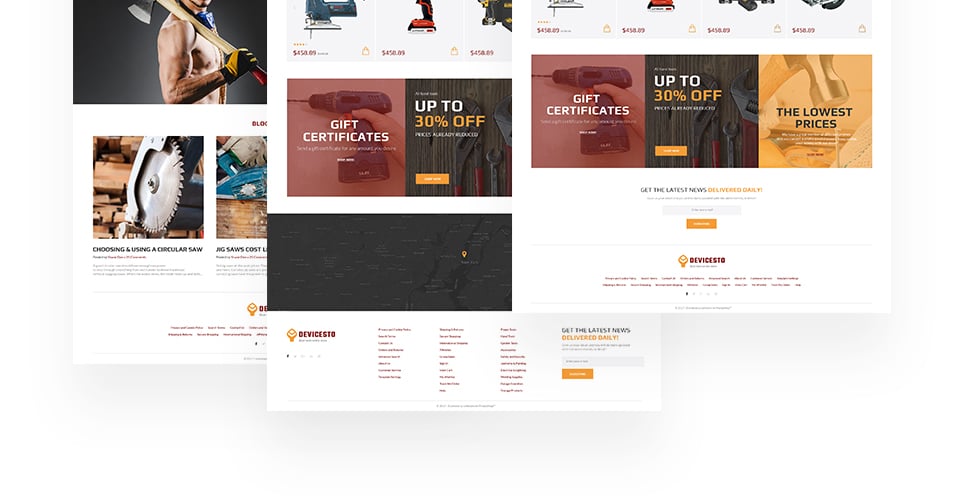 магазин инструментов и расходных материалов prestashop theme