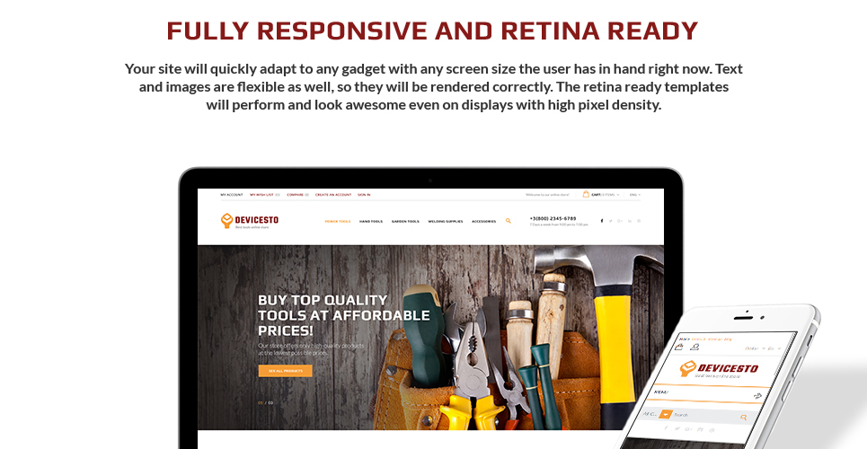 магазин инструментов и расходных материалов prestashop theme