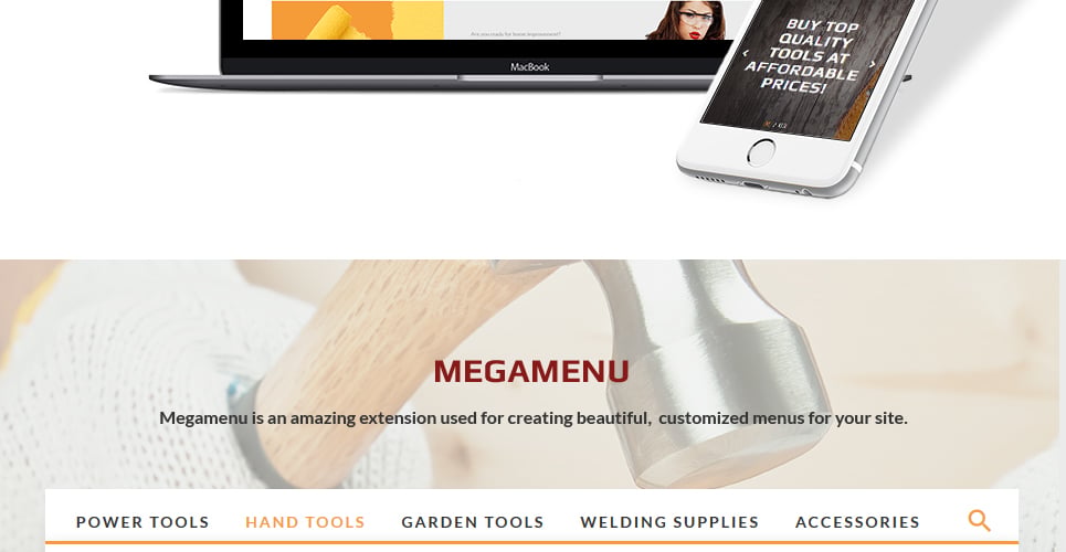 магазин инструментов и расходных материалов prestashop theme