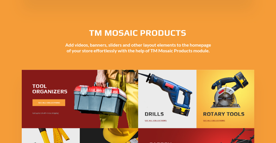 магазин инструментов и расходных материалов prestashop theme