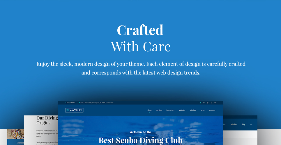 scuba diving club отзывчивая тема wordpress