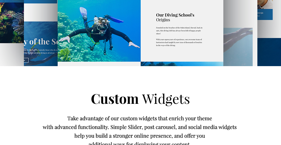 scuba diving club отзывчивая тема wordpress
