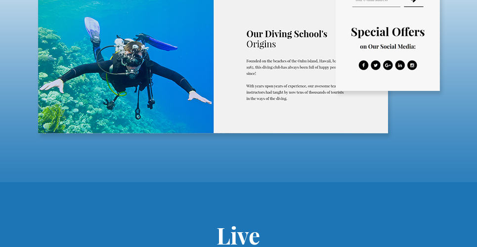 scuba diving club отзывчивая тема wordpress